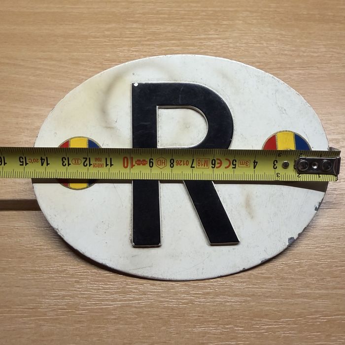 Emblema/ sigla / semn Romania R veche pentru autovehicule
