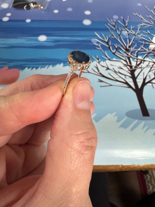 Inel aur cu diamant si safir