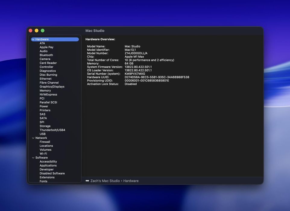 Apple Mac Studio M1 Max 64GB 32GPU 1TB + Magic Mouse + Keyboard