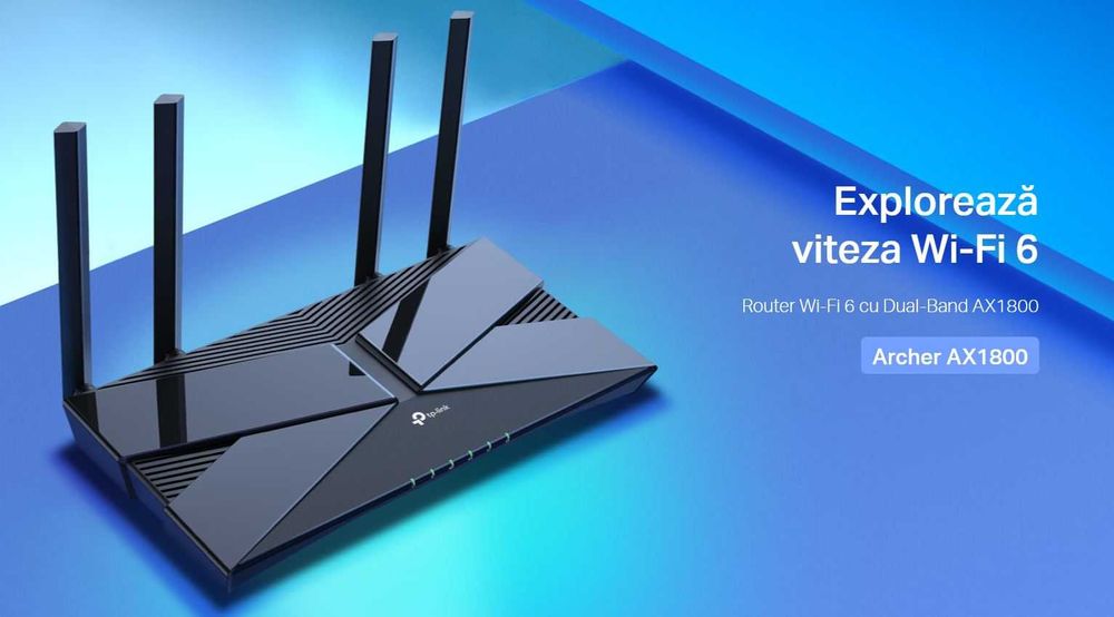 Router WiFi TP-Link Archer AX20 AX1800 WiFi6 dual band 5GHz range extins cu High-Power FEM si USB