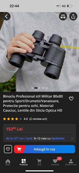 Binoclu profesional militar 80 x 80