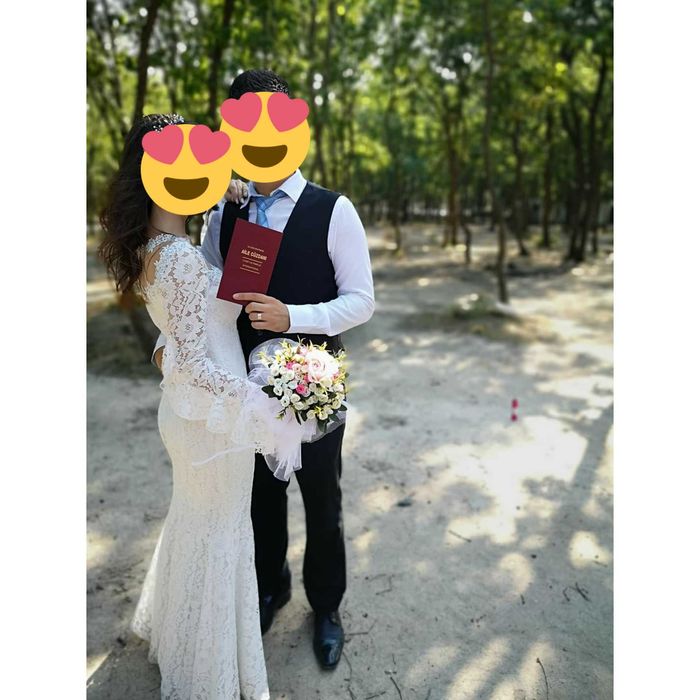 Официална рокля Бяла с дантели