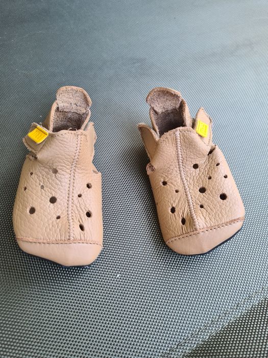 Sandale barefoot bebelusi Tikki, bej, piele naturala, marimea 18