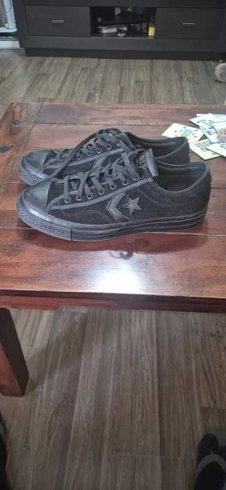 Converse Star Player Triple Black – Piele Întoarsă – Mărimea 43