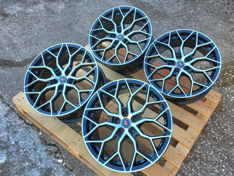 18"Vossen 5x112 Vw Audi Seat Skoda Mercedes 8ж ет40 Black Polish Чисто Нови.