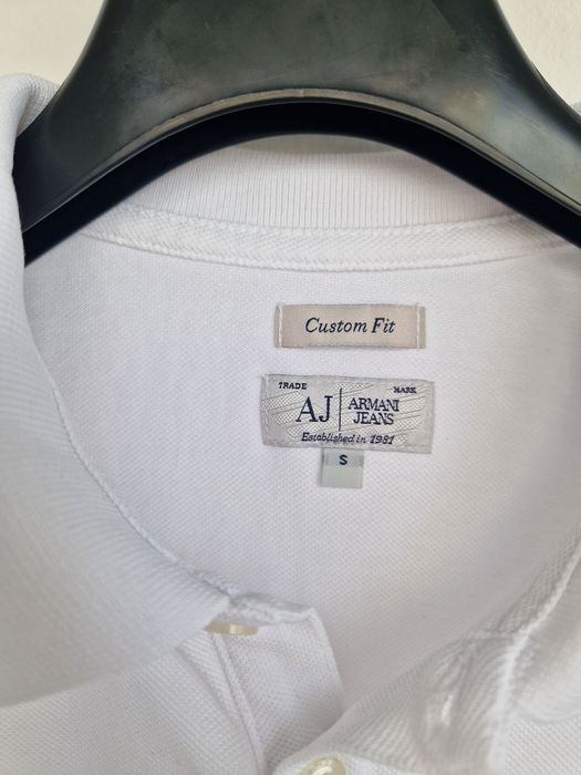 Armani Jeans AJ Polo alb Custom Fit mărimea S