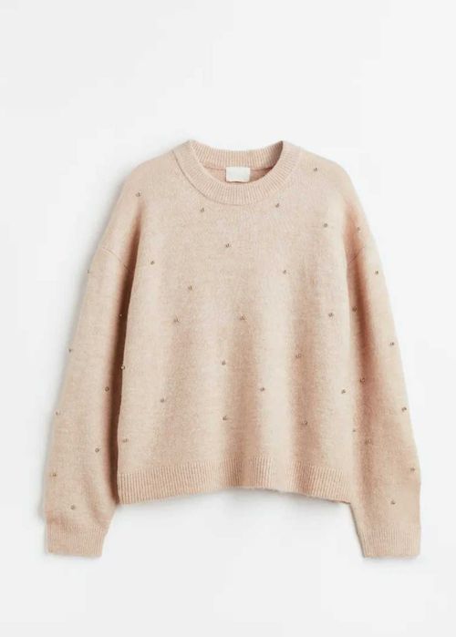 Новые свитера со стразами / жемчугом  HM, размер L (50/56) и M (46/48)