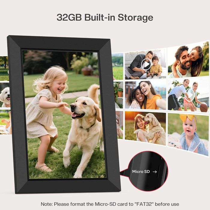 Frameo 10.1" Смарт дигитална фоторамка – WiFi, Touch Screen 32GB памет