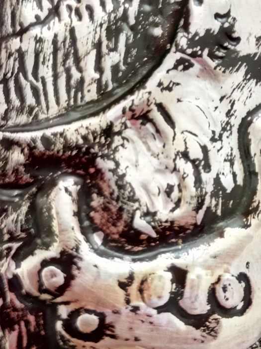 Gravura veche din metal pe lemn