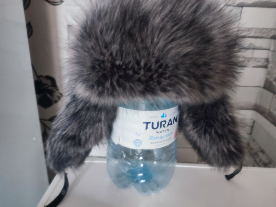 Шапка мех с кожзам