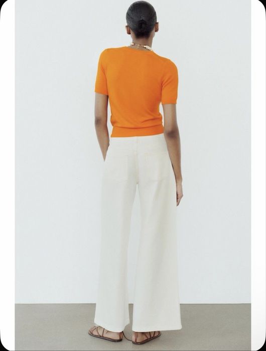 Джинсы ZARA Palazzo экрю, размер M