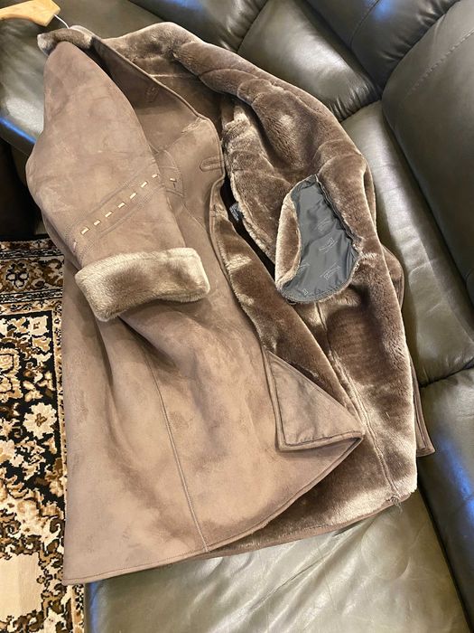 Дубленка от изкуствена кожа с изкуствен косъм. Размер 56