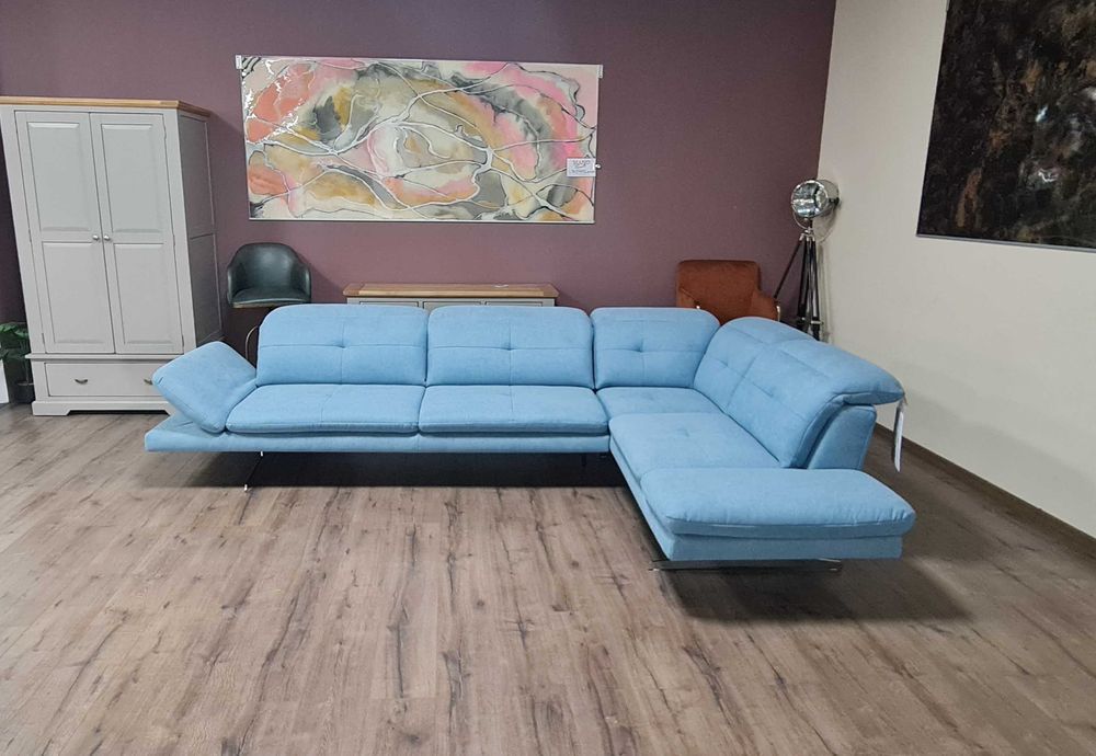 ПРОМОЦИЯ!!! Син ъглов диван от плат "DANA"