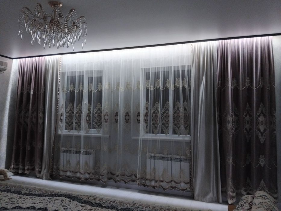 Занавеска с тюльем.