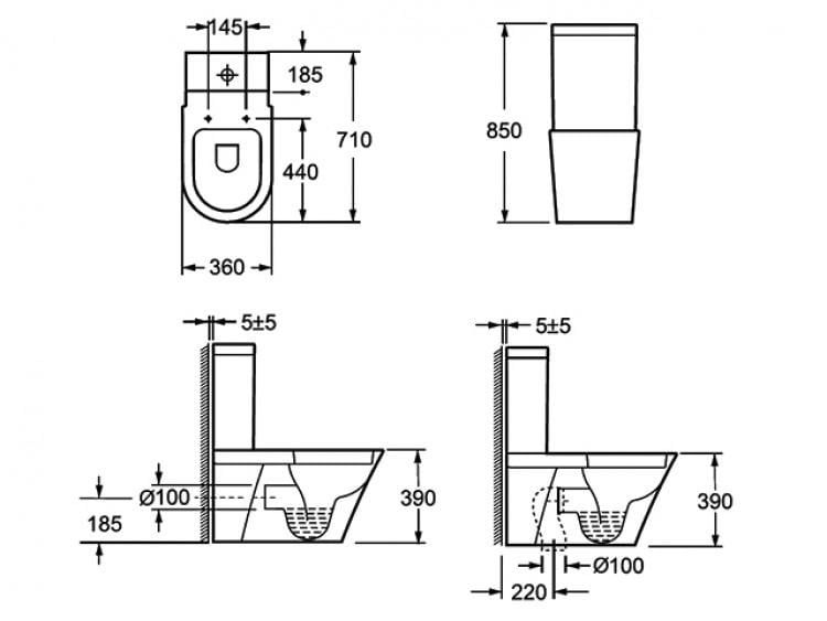 Vand Vas WC indiana cu rezervor+capac