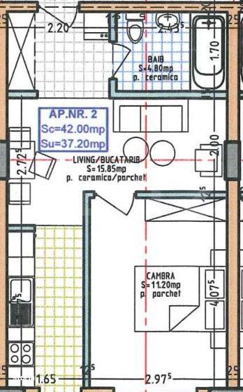 Apartament 2 camere, 37.20 mp, zona Aurel Vlaicu