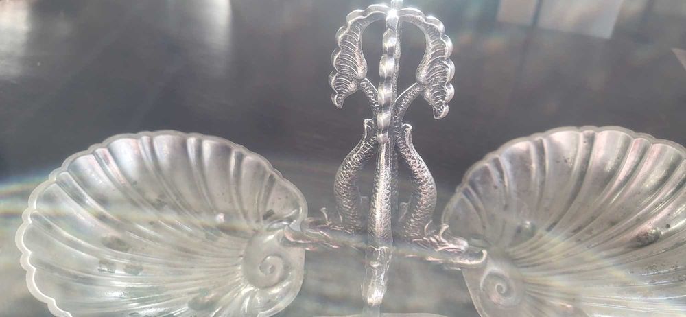 Unicat, bomboniera metal, fructiera alpaka-alpaca argintata, Bavaria