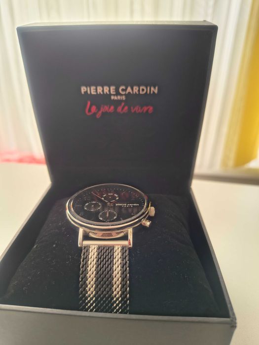 Pierre Cardin, Часовник от неръждаема стомана, Сребрист, Черен
