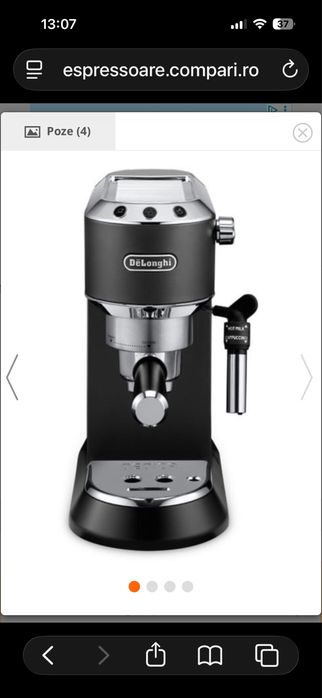 Espressor manual Delonghi Dedica Style EC 685 1300W 15Bar Negru