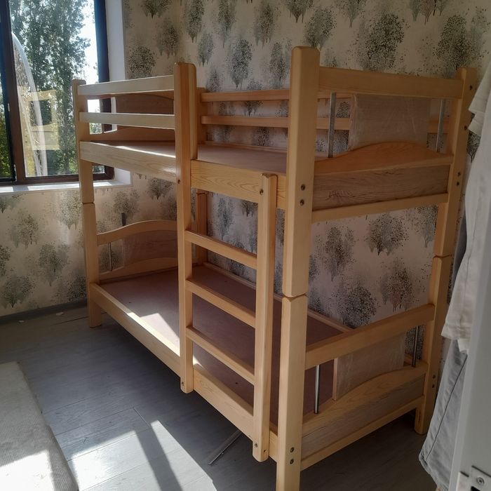 2 Nafar bola uchun xavfsiz va mustahkam 2 etajli yog'och krovat