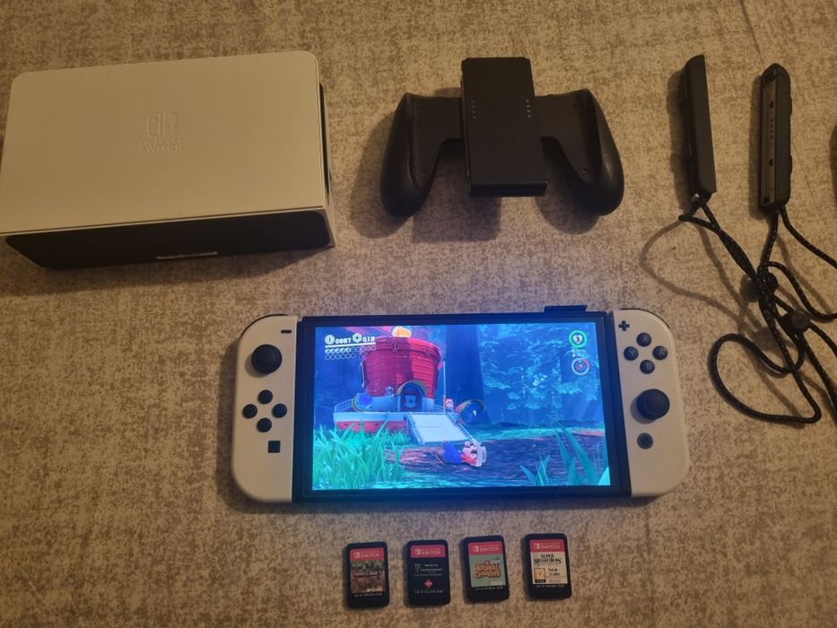 Nintendo Switch Oled - Ca nou + 18 jocuri și toate accesoriile