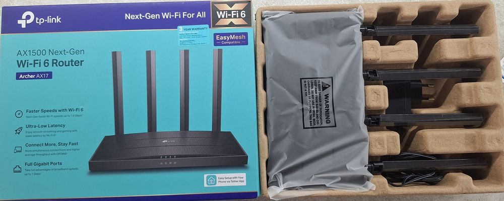 Безжичен рутер TP-Link Archer AX17, двубандов Gigabit AX1500, Wi-Fi 6,