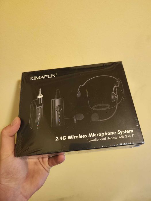 microfon cu casca wireless si lavaliera