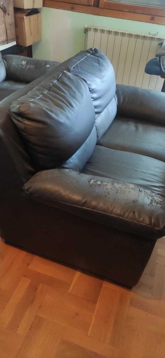 Кожени дивани -кафява еко кожа
