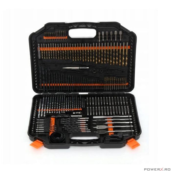 Trusa set 246 burghie si biti pentru lemn, metal, beton, Kraft