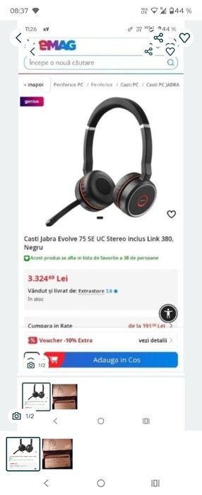 Oferta!!! Căști Jabra Evolve 75SE UC noi sigilate aduse din Germania