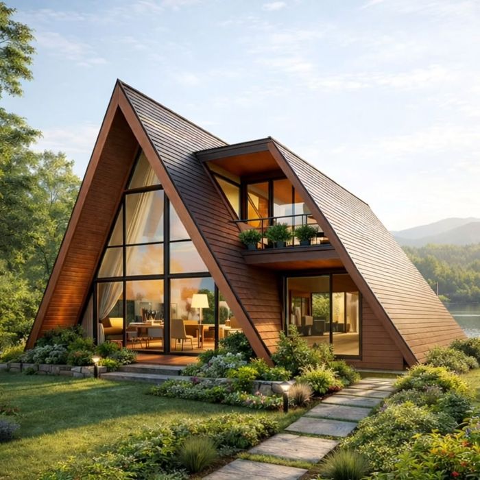 Тёплый контур A-frame дома от 400 долларов за м²