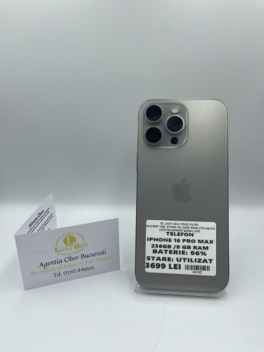 Iphone 16 Pro Max 256Gb / 96% Bat / FACTURA/GARANTIE #49193