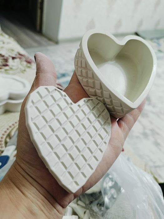 Продам красивый сердечка шкатулки из гипса