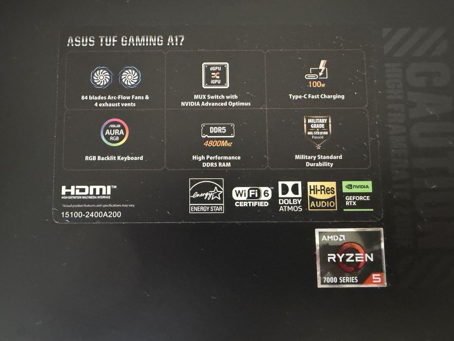 Gaming лаптоп ASUS TUF RTX 4050 в гаранция