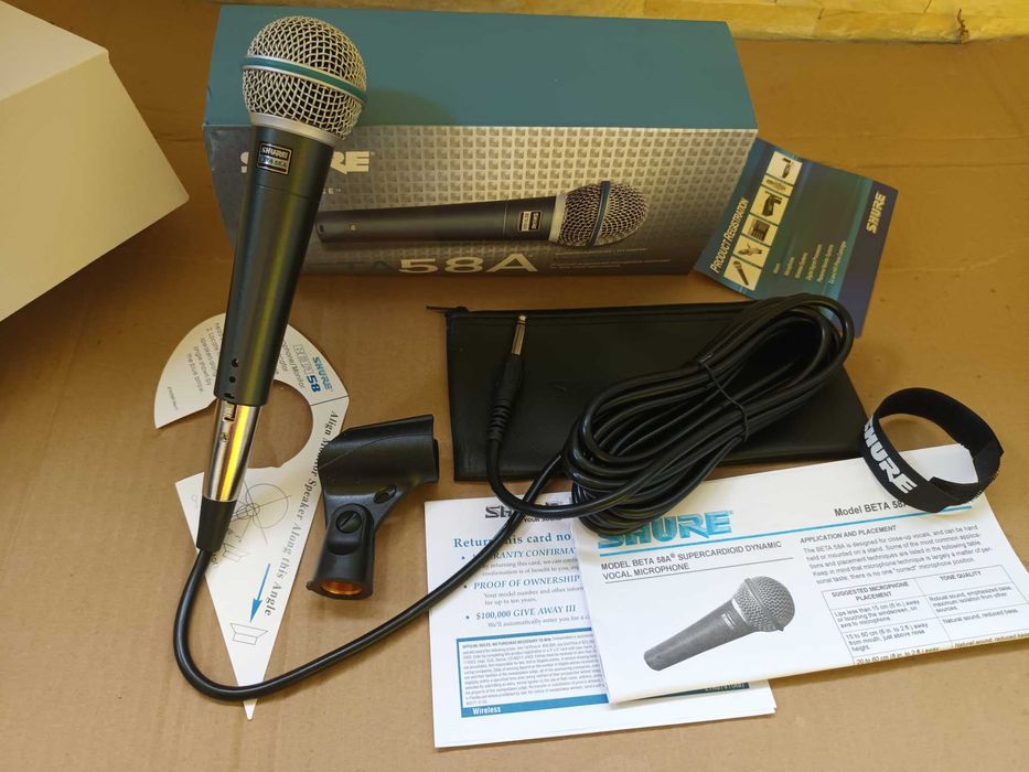 Microfon profesional tip Shure Beta 58A Microfon tobe/percutie/studio