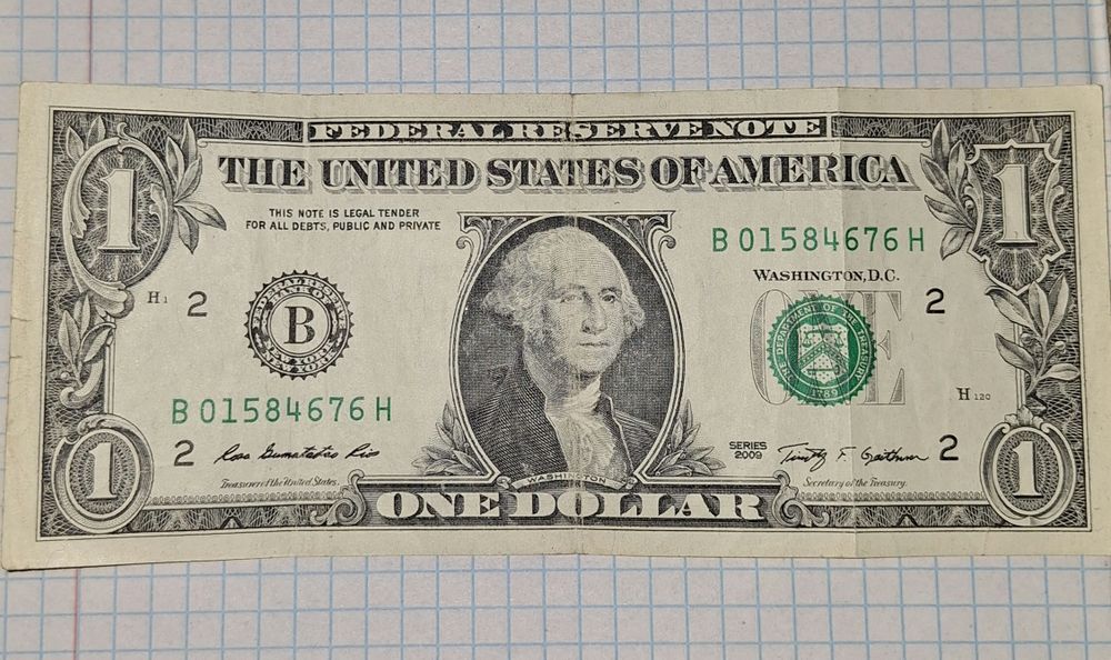 Federal Reselve Note 1 dollar
