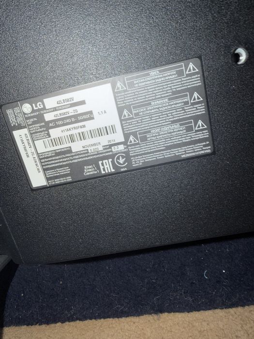 Lg телевизор 42LB582V