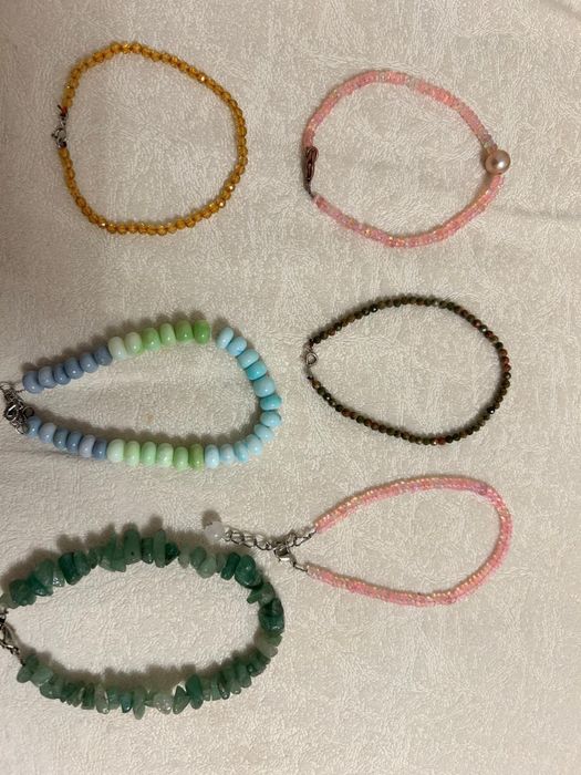 Браслеты с Цитрином, опалом, нефритом, унакит