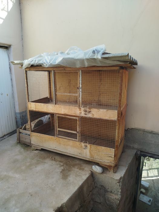 Quyonlar yoki parrandalar uchun qafas sotiladi.