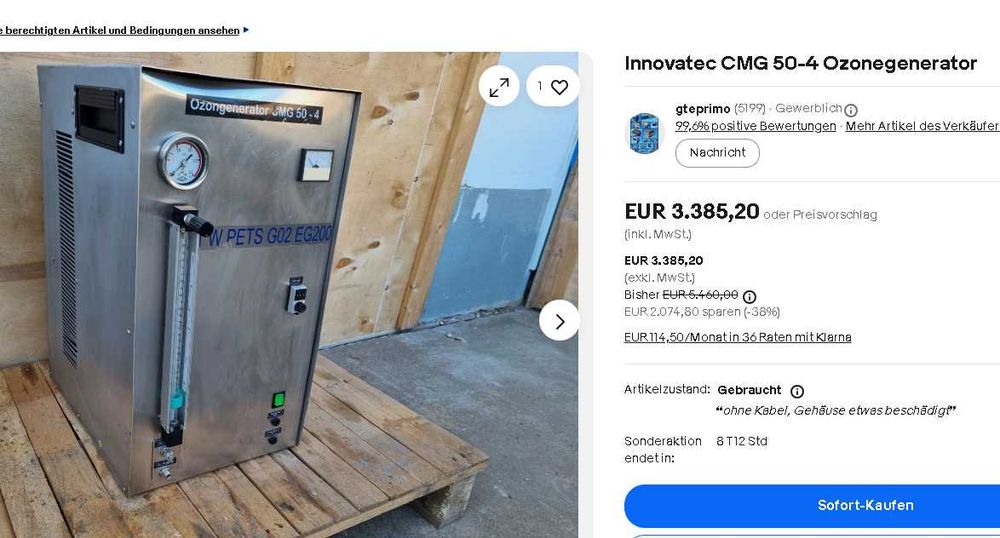 Generator ozon curatare sterilizare  Innovatec CMG 20-3