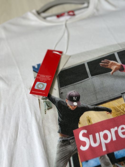Бяла Supreme Skate тениска – размер L