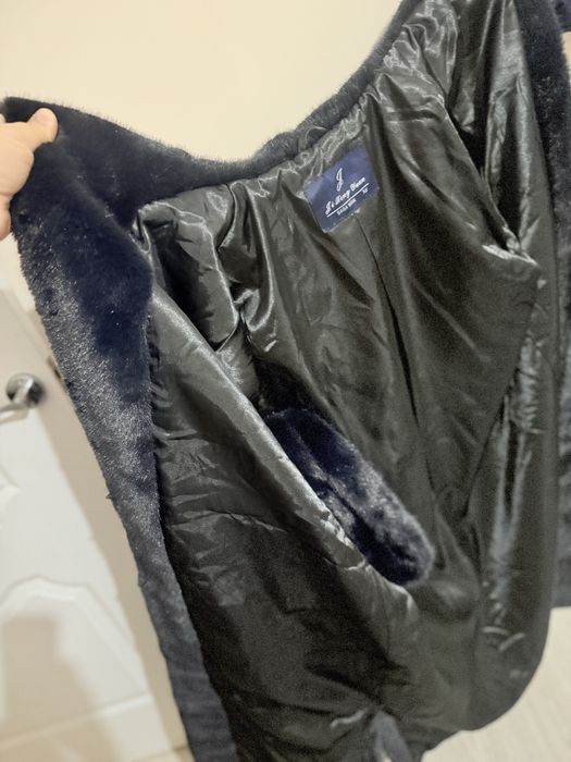 Эко шуба новая графит