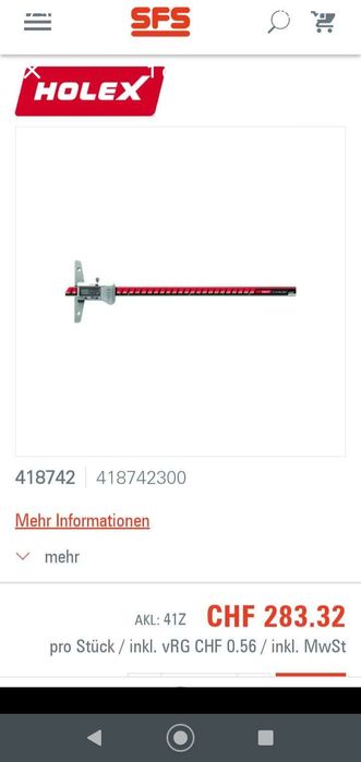 Subler digital de adâncime 300 mm HOLEX
Citire comutabilă: mm / inch
A