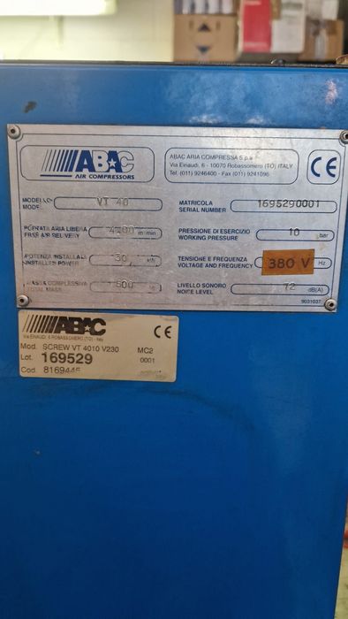 Трифазен винтов компресор Abac VT 40 30kw