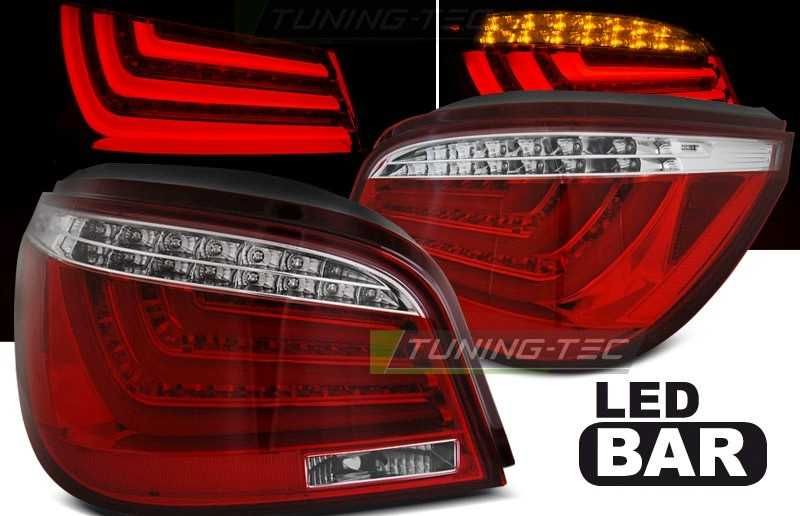 LED стопове BMW E60 5 червени бели хром Лед  Lightbar БМВ Е60 03-07'