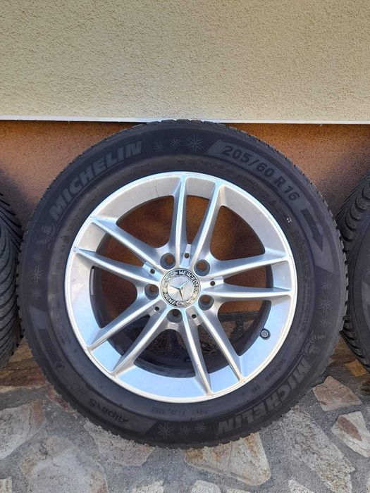 Зимни гуми Michelin Alpin5, с лети джанти mercedes, 205/60/16, ДОТ0819