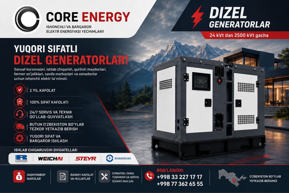 Dizel Generatorlar 24 kWdan 2500 kWgacha