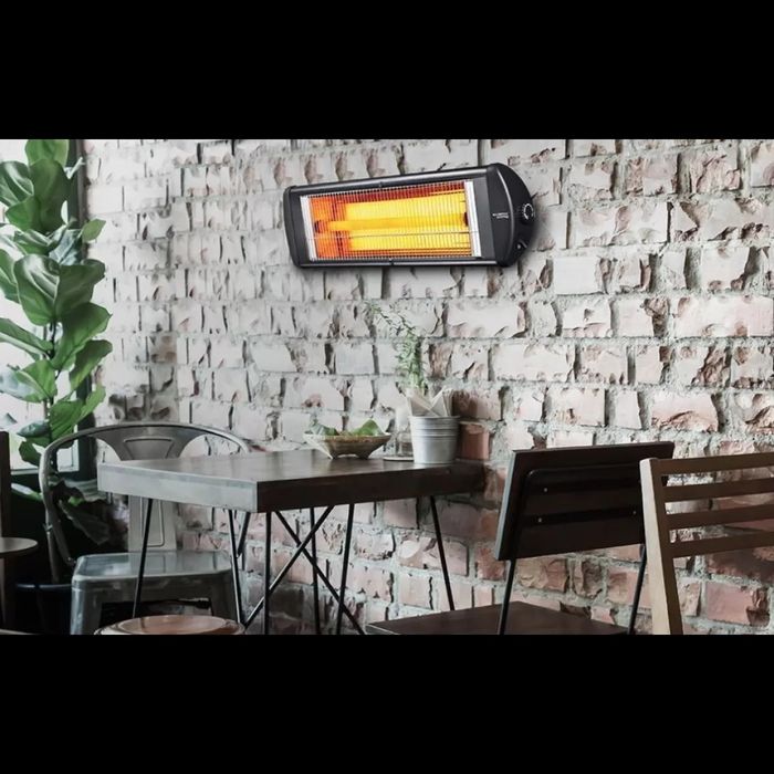 Radiator electric cu infrarosu, Termostat, Corp metalic, Protectie 20 IP, Negru 2500W