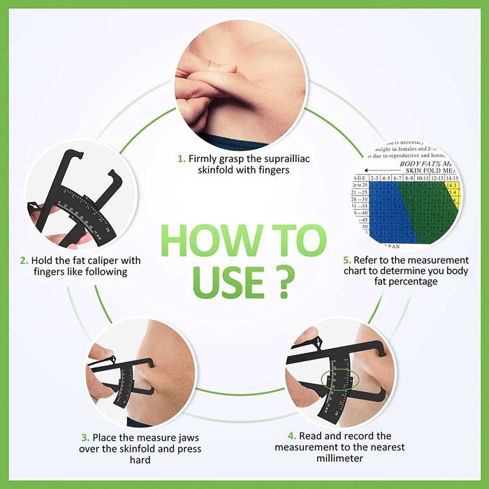 Калипер - уред за измерване на подкожни мазнини + Ръководство