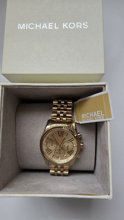 Michael Kors - Кварцов часовник с хронометър, Злат